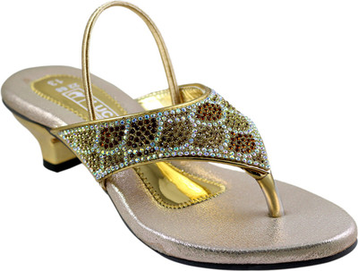 

Luca Fashion Girls Sling Back Heels(Gold