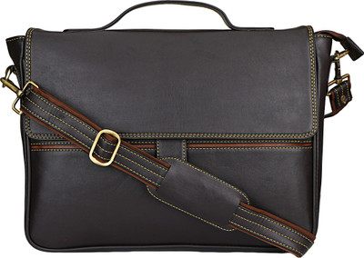 

bharat leather emporium 16 inch Laptop Messenger Bag(Black)