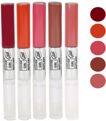 

Cover Girl Maroon,Peaches Orange,Pinkish Purple,Peaches Brown,Nude Brown Non-Transfer Lip Color(3.5 ml, Maroon.Peaches Orange.Pinkish Purple.Peaches Brown.Nude Brown)