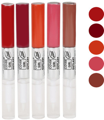 

Cover Girl Red,Maroon,Peaches Orange,Voilet Purple,Peaches Brown Long Stay Lip gloss(3.5 ml, Red.Maroon.Peaches Orange.Voilet Purple.Peaches Brown)