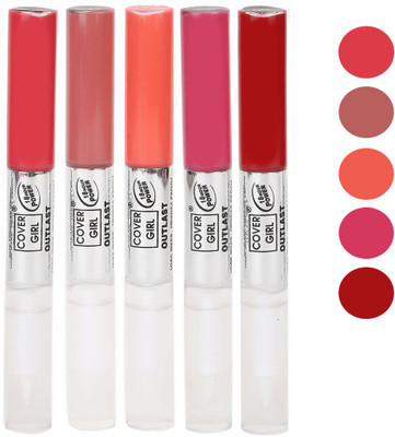 

Cover Girl Pinkish Red,Nude Brown,Neon Orange,Pink,Red Long Stay Lip gloss(3.5 ml, Pinkish Red.Nude Brown.Neon Orange.Pink.Red)