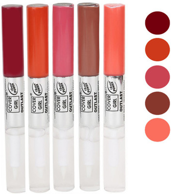 

Cover Girl Maroon,Peaches Orange,Pinkish Purple,Peaches Brown,Neon Orange Long Stay Lip gloss(3.5 ml, Maroon.Peaches Orange.Pinkish Purple.Peaches Brown.Neon Orange)