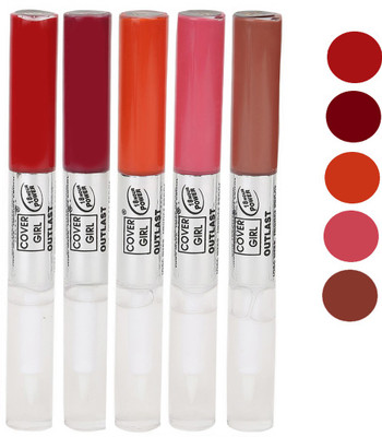 

Cover Girl Red,Maroon,Peaches Orange,Pinkish Purple,Peaches Brown Long Stay Lip gloss(3.5 ml, Red.Maroon.Peaches Orange.Pinkish Purple.Peaches Brown)