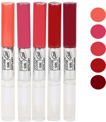 

Cover Girl Orange,Pink,Neon Red,Red,Maroon Long Stay Lip gloss(3.5 ml, Orange.Pink.Neon Red.Red.Maroon)
