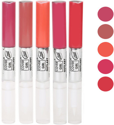 

Cover Girl Purplish Pink,Nude Brown,Neon Orange,Pink,Pinkish Red Long Stay Lip gloss(3.5 ml, Purplish Pink.Nude Brown.Neon Orange.Pink.Pinkish Red)