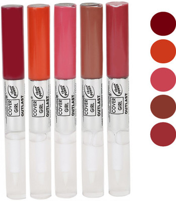 

Cover Girl Maroon,Peaches Orange,Voilet Purple,Peaches Brown,Pinkish Mazanta Long Stay Lip gloss(3.5 ml, Maroon.Peaches Orange.Voilet Purple.Peaches Brown.Pinkish Mazanta)