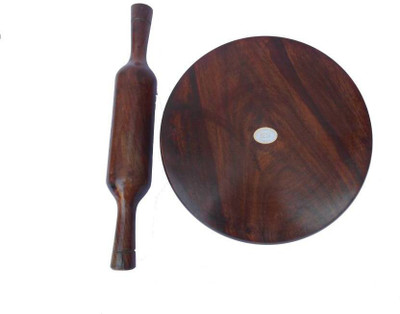 VAS Collection Home Rolling Pin & Board(Brown, Pack of 1)