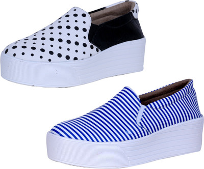 

IndiWeaves Casuals For Women(White, White, Blue
