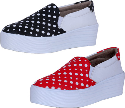 

IndiWeaves Sneakers For Women(White, Black, White, Red