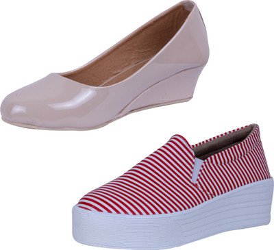 

IndiWeaves Sneakers For Women(White, White, Red