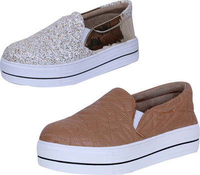 

IndiWeaves Casuals For Women(White, Brown