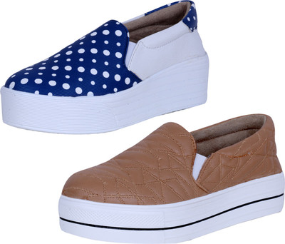 

IndiWeaves Casuals For Women(White, Blue, Brown