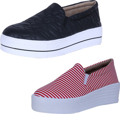 

IndiWeaves Sneakers For Women(Black, White, Red