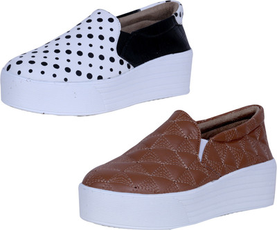 

IndiWeaves Sneakers For Women(White, Brown