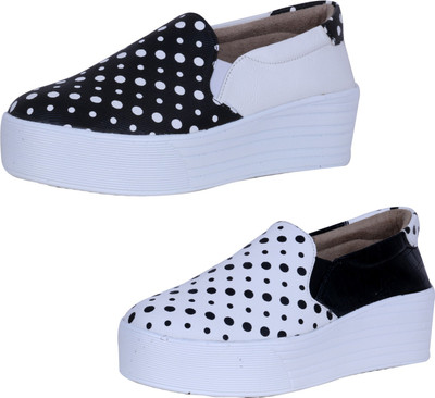 

IndiWeaves Sneakers For Women(White, Black, White