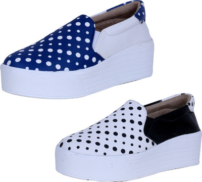 

IndiWeaves Casuals For Women(White, Blue, White