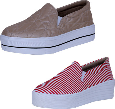 

IndiWeaves Sneakers For Women(Beige, White, Red