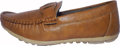 

TOIZ MEN ORANGE LOAFER CASUAL SHOES Loafers For Men(Brown