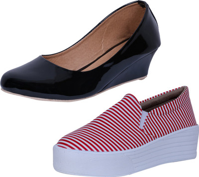 

IndiWeaves Sneakers For Women(Black, White, Red