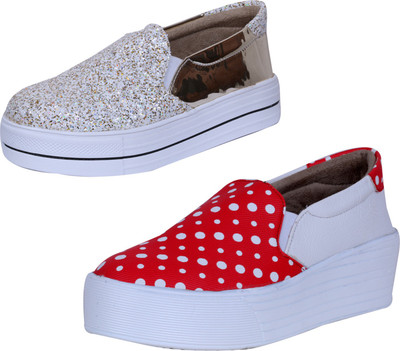 

IndiWeaves Casuals For Women(White, White, Red