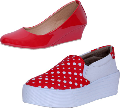 

IndiWeaves Sneakers For Women(Red, White, Red