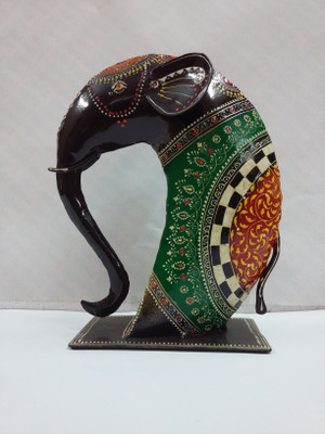 

VedasExports Lower Elephant Trunk Decorative Showpiece - 30 cm(Iron, Multicolor)
