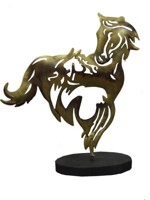 

VedasExports Running Horse Table Decor Gold Decorative Showpiece - 28.75 cm(Iron, Gold)