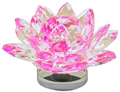 

MYEBIZSTORE Crystal lotus Decorative Showpiece - 8 cm(Crystal, Pink)