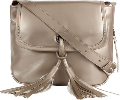 

Anekaant Women Casual Gold PU Sling Bag