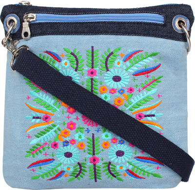 

Anekaant Women Casual Blue Cotton, Denim Sling Bag