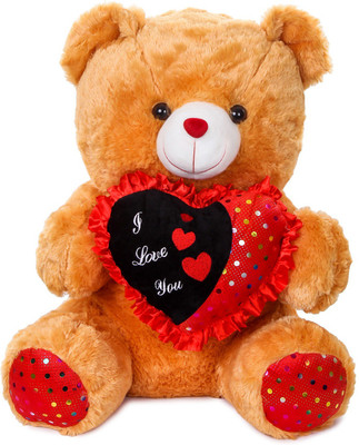 

ToynJoy 2.5 Feet Cute & Beautiful Brown Teddy Bear holding 'I LOVE YOU' Heart - 75 cm(Brown)