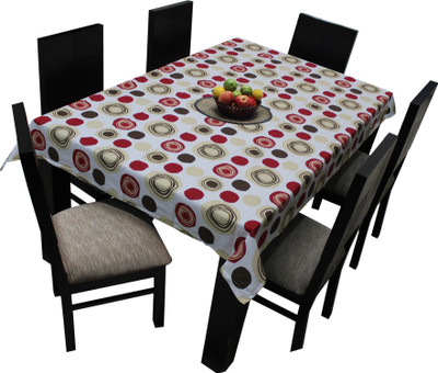 AIRWILL Printed 6 Seater Table Cover(Multicolor, Cotton)