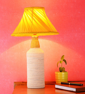 

DEPLO HOME White-Yellow Table Lamp(45 cm, White)