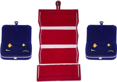 

Aadhya Combo of Ring & Earring Folder pack of 3 Vanity Box(Blue, Red)