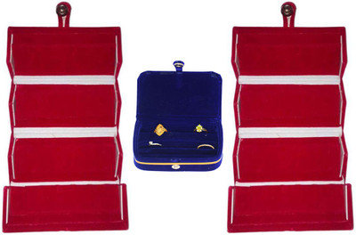 

Aadhya Combo of Ring & earring Folder Pack of 3 Vanity Box(Red, Blue)