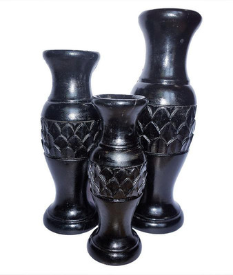 

Accurate Traders Wooden Vase(12 inch, Black)