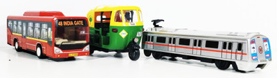 

Jack Royal City Bus,Metro and Auto(Set of 3 Pull Back toy) (Red,Green,Grey)(Red, Green, Grey)