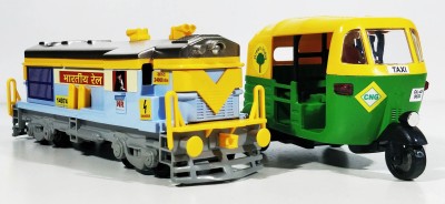 

Jack Royal Toy Train Engine and Auto (Pull Back toy Set of 2) (Green,Blue)(Green, Blue)