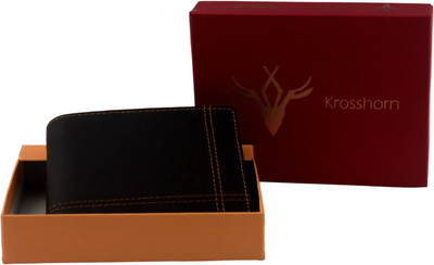 

Krosshorn Men Brown Genuine Leather Wallet(6 Card Slots)