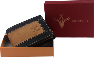 

Krosshorn Men Tan Genuine Leather Wallet(6 Card Slots)