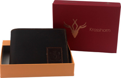 

Krosshorn Men Brown Genuine Leather Wallet(6 Card Slots)