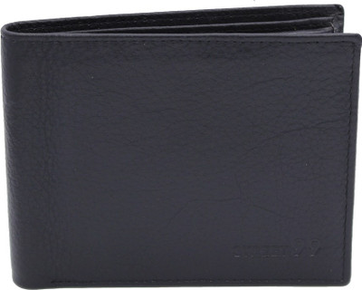

street 99 Men Black Genuine Leather Wallet(9 Card Slots)