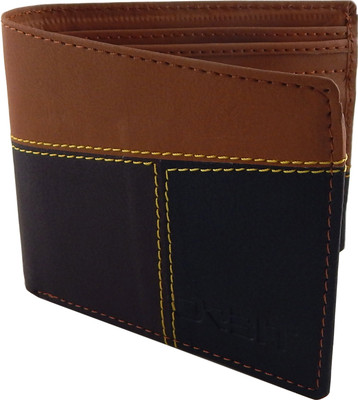 

Orbit Men Tan Genuine Leather, Fabric Wallet(4 Card Slots), Black;tan