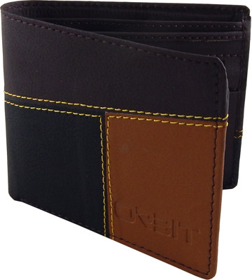

Orbit Men Brown Genuine Leather, Fabric Wallet(4 Card Slots), Brown;khaki