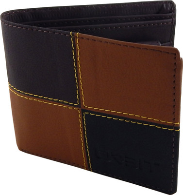 

Orbit Men Brown Genuine Leather, Fabric Wallet(3 Card Slots), Brown;tan