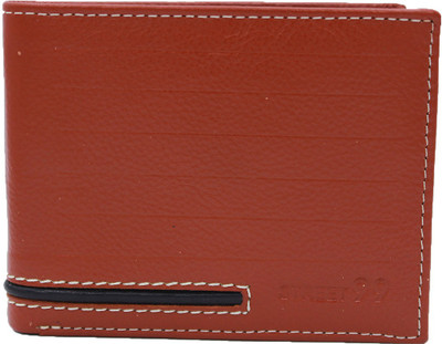 

street 99 Men Orange Genuine Leather Wallet(10 Card Slots)