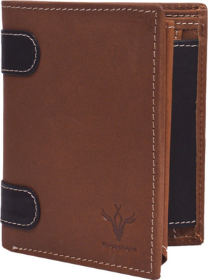 

Krosshorn Men Brown Genuine Leather Wallet(9 Card Slots)