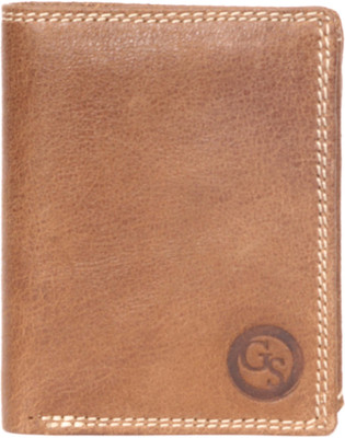 

GS Men Tan Genuine Leather Wallet(9 Card Slots)