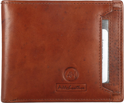 

Am Leather Men Brown Genuine Leather Wallet(3 Card Slots)