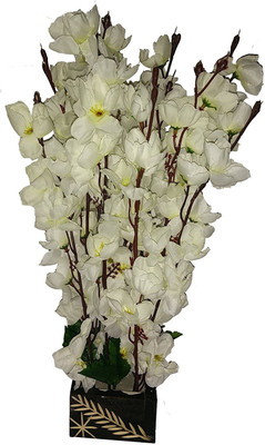 

paradise para-flw-orchid White Assorted Artificial Flower with Pot(35 inch, Pack of 1)